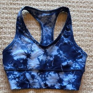 Electric & Rose Blue Tie-Dye Sports Bra